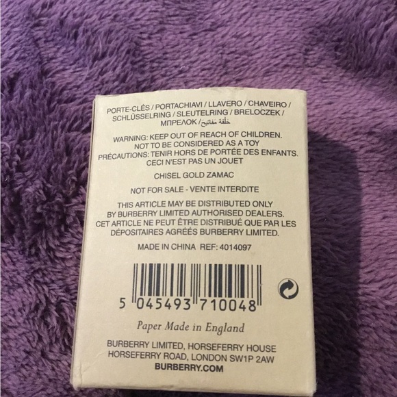 Authentic Burberry Herat & Perfume Bottle Keychain, NIB - Picture 13 of 13